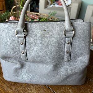 Kate Spade Gray Leather Tote Bag